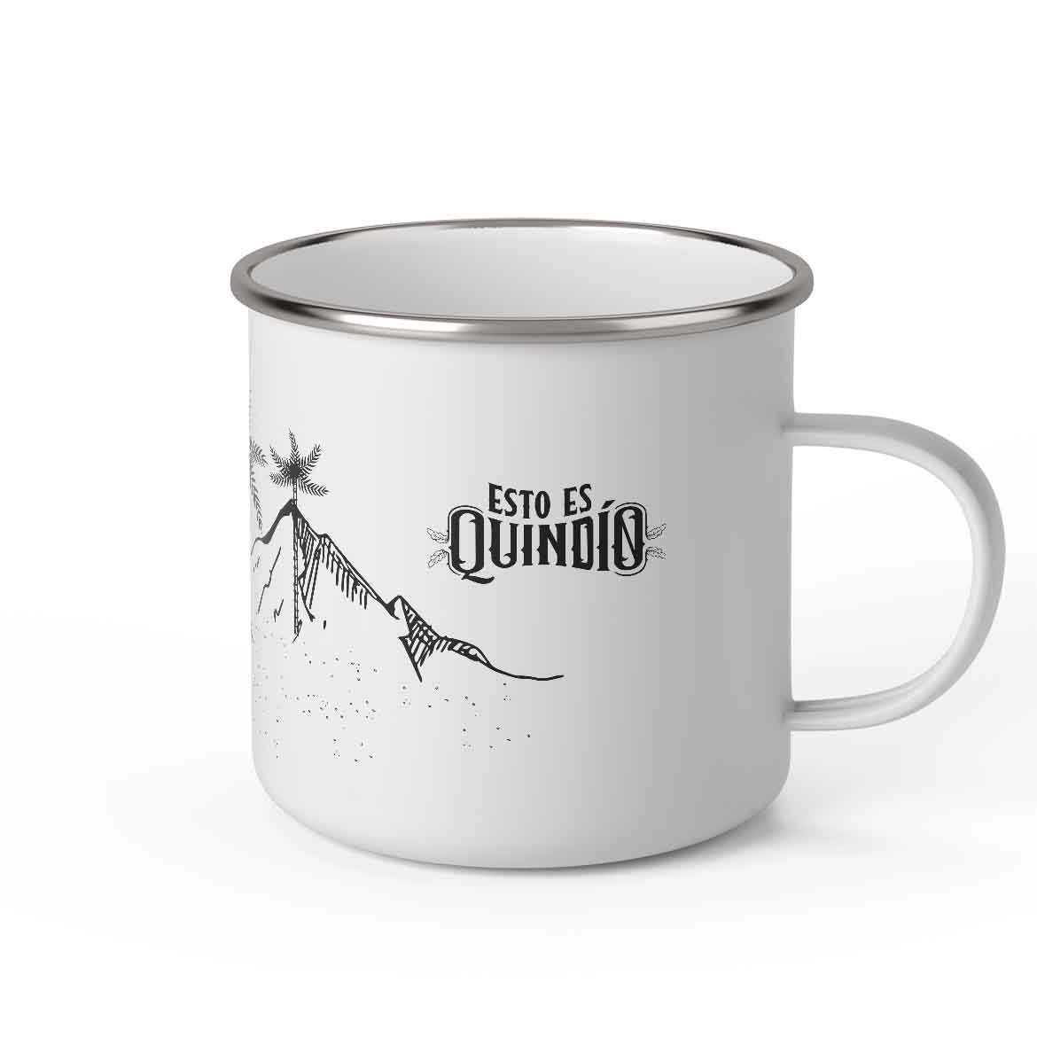 taza de peltre de la cultura cafetera colombiana