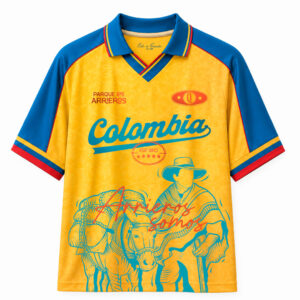 Camiseta de la selección Colombia inspirada en la cultura arriera del Quindío